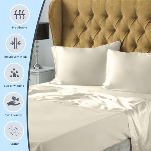 Pizuna Luxurious Cotton Housewife Pillowcases 2 Pack Ivory 48x74cm - Image 2