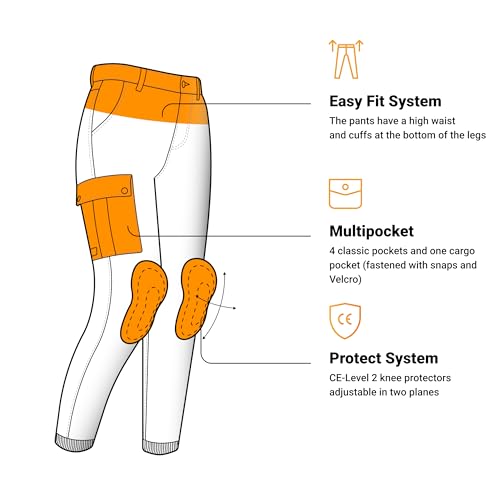OZONE MOTO Jane Lady Motorradjeans Damen | Aramidfaser Futter | Knieprotektoren Stufe 2 | Taschen für Hüft und Steißbeinprotektoren | Cargotasche | Jogger Fit