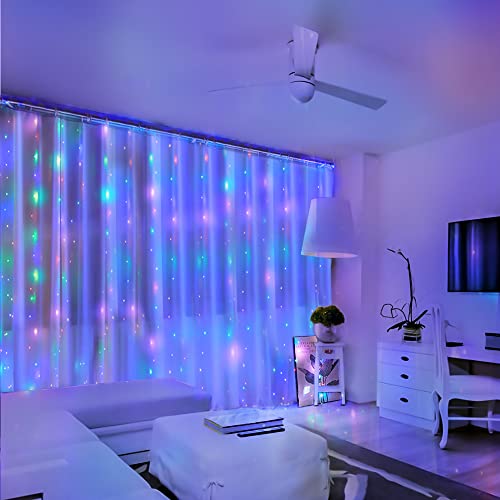 Svnooc Fairy Curtain Lights For Bedroom 300 Led Usb Plug In 8 Modes Window Wall String Lights With Remote For Weddings, Christmas, Party Backdrop Indoor Outdoor Decorations (Multicolor) #TOP6