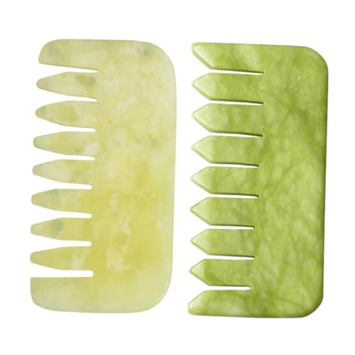 SEWOART 2pcs Massage Comb Head Therapy Combs Jade Head Scraping Scalp Combs Jade Combs Face Massage Tools Combs for Men Scalp Massager Scraping Massage Tools Jade Hair Combs Natural Jade