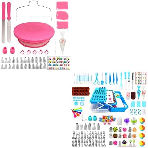 YOQXHY 90 Pcs Cake Decorating Kit & 387 Pcs Cake Decorating Kit Piping Bags and Tips Set with Toolbox Cover