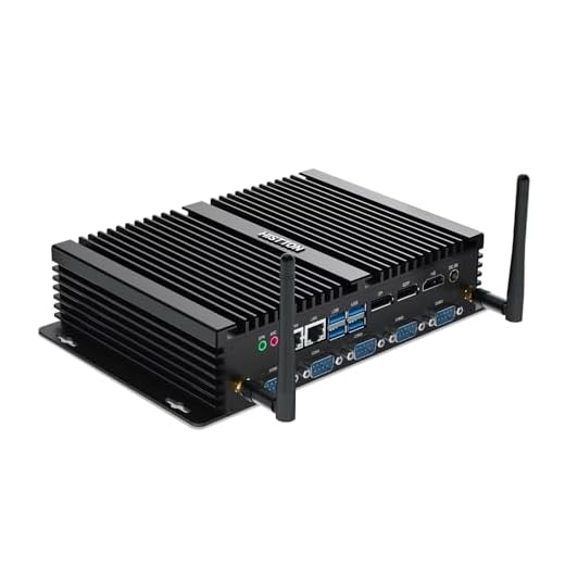 HISTTON 8th Gen DDR4 Fanless Mini PC Industrial Quad Core NUC i5-8250U, 8GB RAM 256GB SSD, 2 LAN, 6 COM RS232/485, HDMI DP EDP LPT SIM WiFi BT4.0 Windows 11 Pro