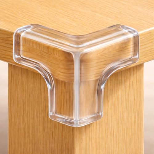 Image of Transparent Silicone Corner Protectors for Baby Proofing | Soft Edge and Corner Guards for Tables, Beds and Furniture | Child Safety Cushion Pads for Sharp Edges (Tranparent-24 Pcs, T-Shape)