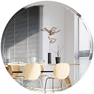 PANDEELS Frameless Round Mirror - 20 Inch Circle Mirror - 1" Beveled Polished Edge - Hanging Wall Mounted Decorative for Bathroom, Living Room, Bedroom, Entryway