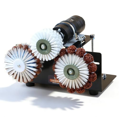 Pulidora eléctrica de cuentas de nogal, máquina de cuentas de pátina de limpieza totalmente automática, clip ajustable de 0,5 a 6 mm, velocidad variable para joyas de nueces