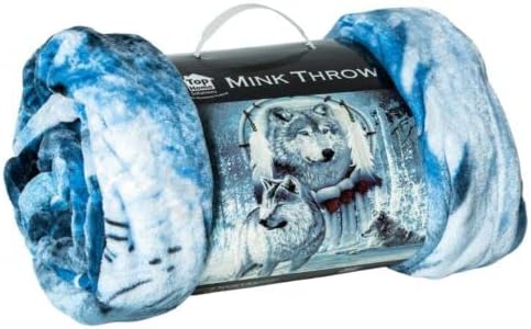 B&H 3D 3 Wolves Roll Mink Throw Luxury Soft Warm Fleece Sofa Bed Décor (Double)