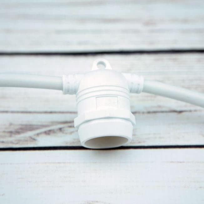 Miniatura 2 de (SSJTW - Tira de luces de 54 pies de largo, solo cable blanco con base media E26, resistente a la intemperie