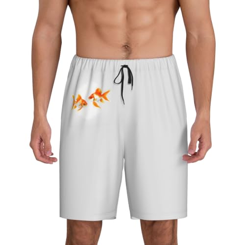 Pantalon de pyjama court homme léger respirant motif poisson