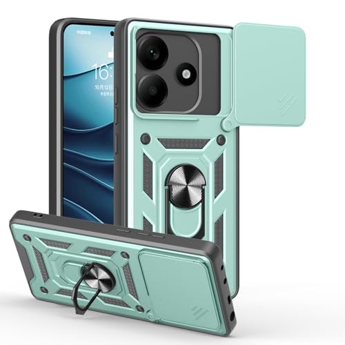 Kukoufey Compatible with Xiaomi Redmi Note 14 5G Case Cover,with Slide Camera Lens Cover Compatible with Xiaomi Redmi Note 14 5G Case Green