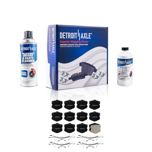 Image of Detroit Axle - V8 7.0L Front Brake Pads for 2006-2008 Chevrolet Corvette Ceramic Brake Pads w /Hardware 2007 Replacement
