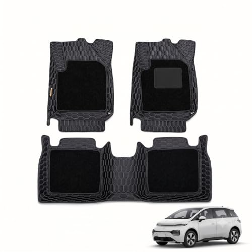 Image of EV MASTER 9D Car Floor Mats for MG Windsor EV Hybrid (2026 Onwards) Complete Set | Anti Slip Full Coverage Premium Luxury Mats | Washable Waterproof All Weather Car Floor Mats