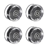 GOOHOCHY Roues de Patins à Roulettes Clignotantes en Pu Résistantes à L'usure, 4 Pièces Roulements, Taille Standard, Couleurs Rose Bleu Vert, Accessoires pour Roller Indoor et Outdoor,
