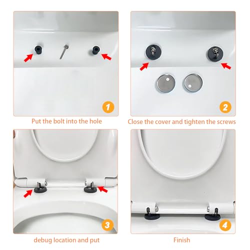 8 Viti Ad Espansione In Gomma, Accessori Per Sedile Wc, Sedile Wc Con Fissaggio Superiore, Elementi Di Fissaggio Per Sedile Wc, Bulloni Di Fissaggio Wc, Adatti Per Wc A Parete E A Parete - 4