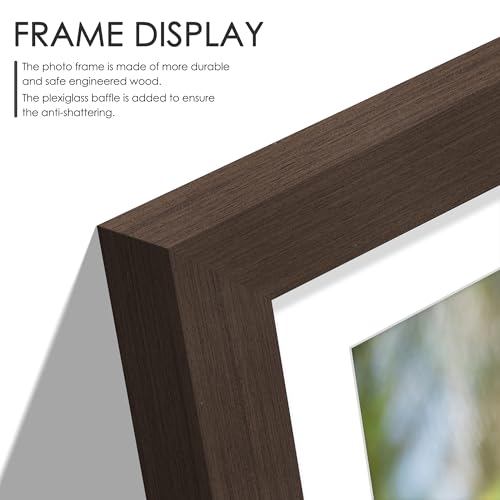 Image of DUENPY 13x16 Picture Frame 5x7 Collage Picture Frame Displays Five 5x7 inch Photos Collage Wall Decor Wall Hanging Walnut