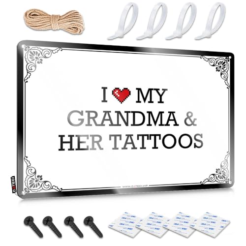 Western Farmhouse Signs, Halloween Nice I Love My Grandma & Her Tattoos | Farmhouse Cafe Decor(30X40CM)