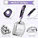 Cat Litter Scoop, Metal Cat Scooper, Rubber Handle Scoop, Sifting Shovel – Heavy Duty Aluminum Alloy Litter Box Scoop with Deep Mesh, Design for Easy Waste Removal and Cleaning(Purple)