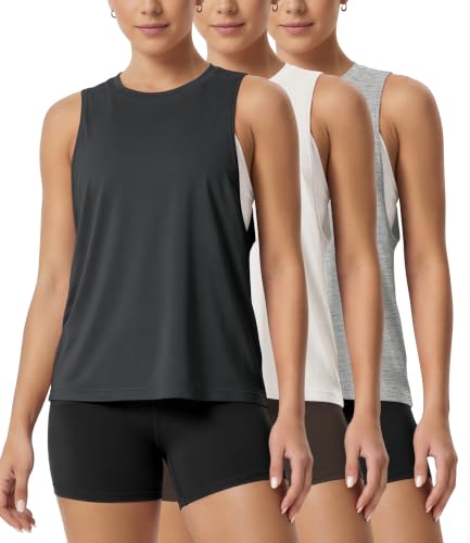 Image of ODODOS 3-Pack Loose Tank Tops for Women Sleeveless Gym Athletic Workout Tops Yoga Shirts