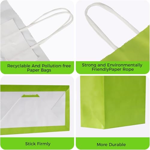 Sacs cadeaux pratiques : lot de 36 sacs en papier kraft coloré avec anse, 15 x 8 x 21 cm, parfaits pour emballer les anniversaires, les mariages, Noël et les fêtes. – vue 3