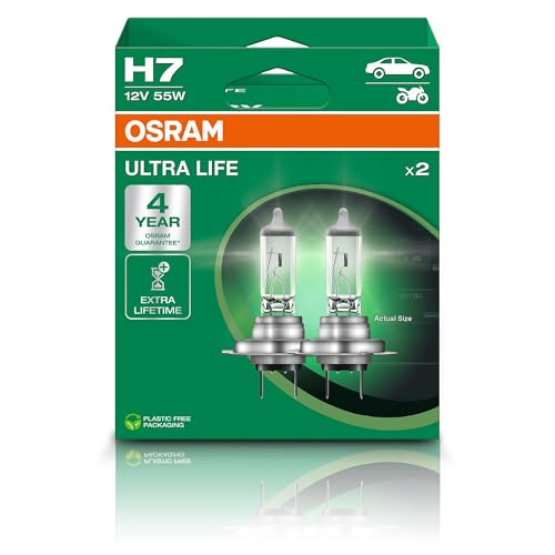 Bombillas | Osram Ultra Life, H7, Lámparas Halógenas Para Faros, Caja Plegable Colgante 2 Lámparas