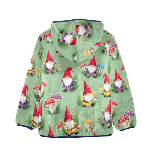Cute Gnomes Green Boys Zip up Hoodie, Comfy Light Sweatshirt Jacket 3T2