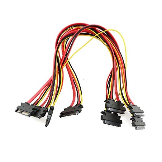 E-outstanding 4 Pcs 50cm SATA Power Cable 22Pin 7+15 Male Plug to 22 Pin Female Jack Connector SATA Serial ATA Data Power Combo Extension Cables Wire Cords