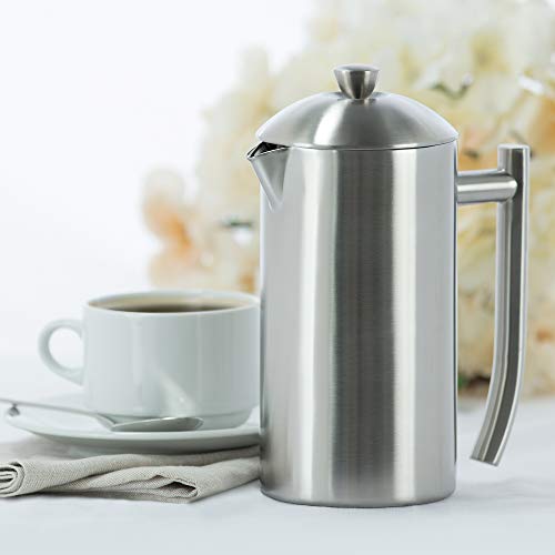Frieling USA Double-Walled Stainless-Steel French Press Coffee Maker, Brushed, 23 Ounces