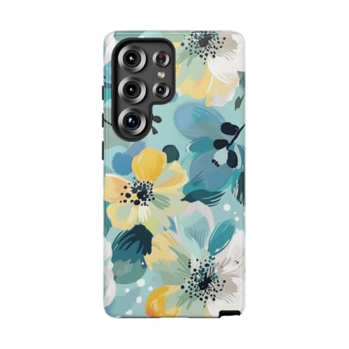 Coque Samsung S25 Ultra motif floral turquoise pour votre style au quotidien