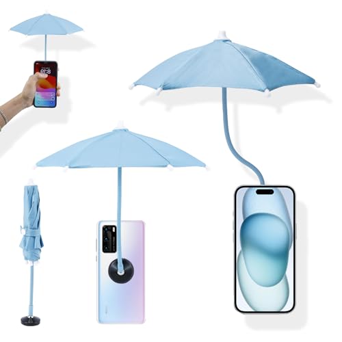 Magnetic Phone Umbrella for Sun Outdoor Phone Sun Shade Shield with Flexible Angle Design & Rotatable Phone Ring Umbrella for iPhone 17 Air 16 15 14 13 Pro Max Plus Mag-Safe Case &All Phone Anti-Glare