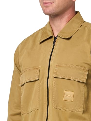 Image of BOSS Men's Twill Cargo Pocket Zip Up Overshirt