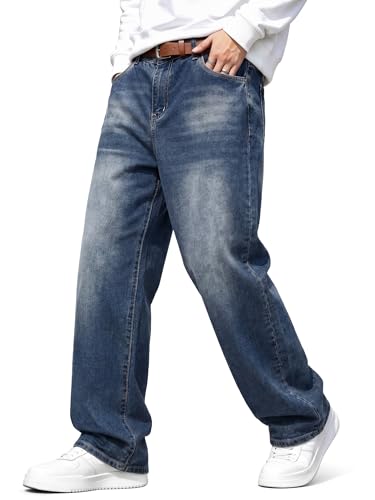 Image of JMIERR Men's Baggy Y2K Jeans Stretch Loose Fit Wide Leg Denim Pants | 5 Pockets, Oversized Casual Trousers, Vintage Relaxed wash, Breathable Cotton Blend,Hip Hop, Skater Streetwear, All-Season