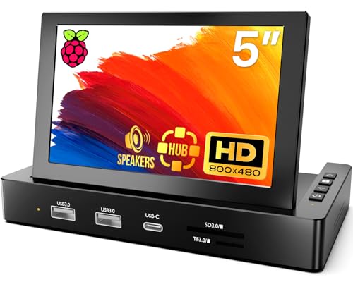 Image of ROADOM 10.1'' Raspberry Pi Screen & 5'' Monitor w /HUB