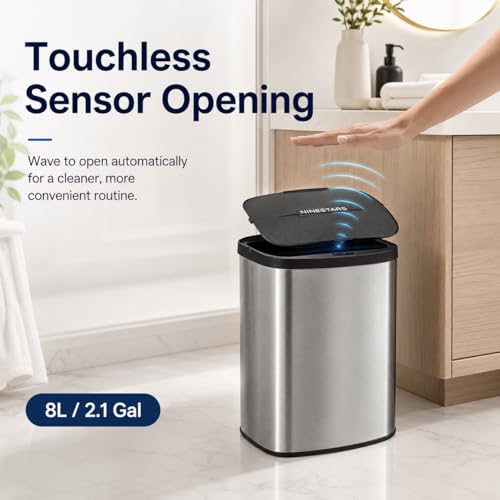 Bote de basura inteligente de acero inoxidable 8L con sensor de movimiento miniatura 2