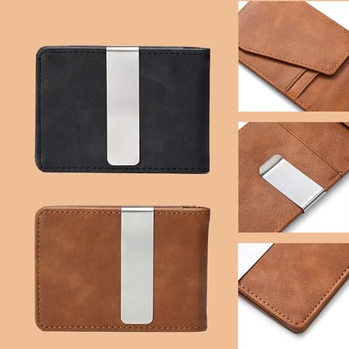 Men Wallet Slim Credit Card Holder Money Clip with Multiple Cards Slots, Credit Card Wallet for Men Ideal Gift Perfect Business or Leisure (Style 2, Khaki)4