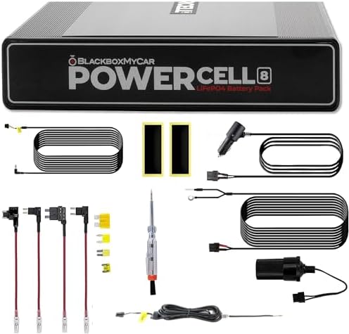 BlackboxMyCar PowerCell 8 Dash Cam Battery Pack (with Spliced Hardwiring Kit for Thinkware Dash Cams)