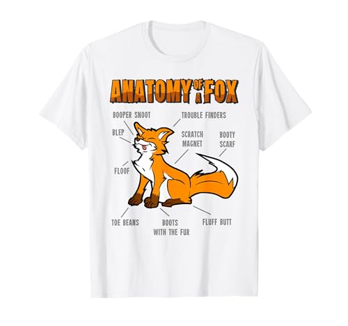 Funny Furry Anatomy of A Fox Camisa para mujeres hombres y niños Camiseta