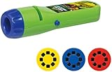 Playtastic Diashow-Taschenlampe: Projektor-Taschenlampe für Kinder, 24 Bilder, 3 Bildscheiben, Dinos (Diaprojektor, Motiv-Projektorlampe)