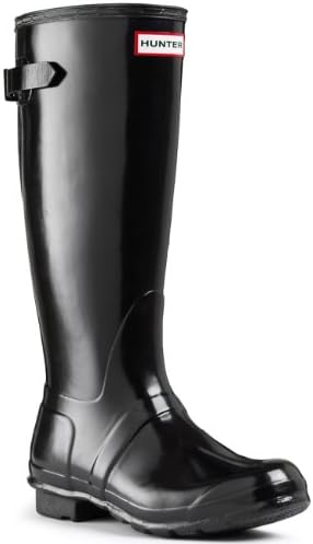 Womens Hunter Original Adjustable Back Gloss Rain Snow Wellington Boot - Black - 9 Review | Image 1