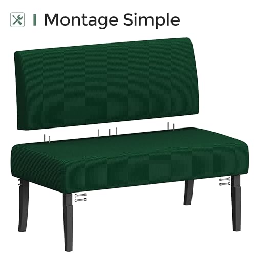 Canapé 2 Places Velours Côtelé Vert Ergonomique Yaheetech
