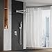 SR SUN RISE SRSH-D1203 12 Inches Bathroom Luxury Rain Mixer Shower Combo Set Wall Mounted Rainfall Shower Head System Polished Chrome Shower Faucet Rough-in Valve Body and Trim Included
