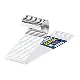 Lifemaster Metal Pants Hanger Set - 30 Pieces Elegant Non-Slip Closet Space Saving Hanger Set for Pants, Trouser, Blankets, and Jeans with Open Ended Sleek Design - White