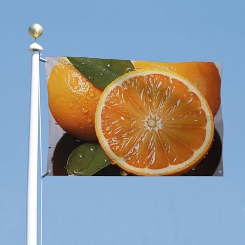 Drapeau orange en polyester durable de qualité supérieure avec 4 œillets de fixation