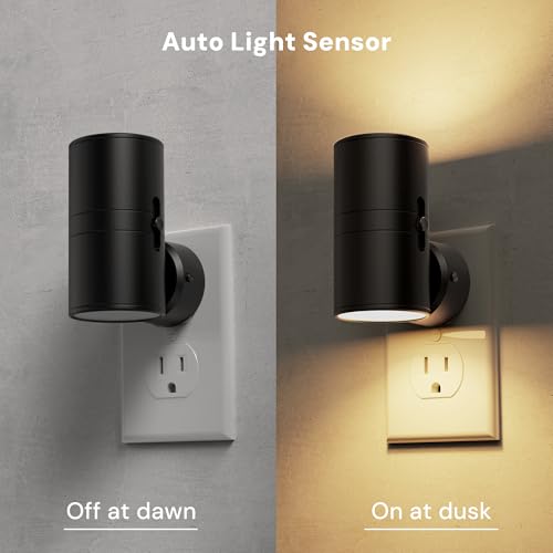Image of L LOHAS LED Night Light, Dimmable Plug in Night Light with 5 Color Temperatures, 330 Rotating, Dusk to Dawn Sensor, LED Nightlight for Kids, Adults, Hallway, Bedroom, Bathroom, 4 Pack