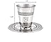 Zion Judaica Passover Seder Stainless Steel Ornate Kiddush Cup and Saucer Set Wine Blessing Ornamental Design Wine Cup Tumbler with Tray Shabbat Decor for Pesach Rosh Hashanah Bar/Bat Mitzva Judaica