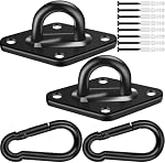 Hammock Hooks 2 Pack, Heavy Duty Hammock Hanging Kit, M8 Pad Eye Hanging Hooks for Porch Swing, 1000Lbs Holding Capacitym,Black