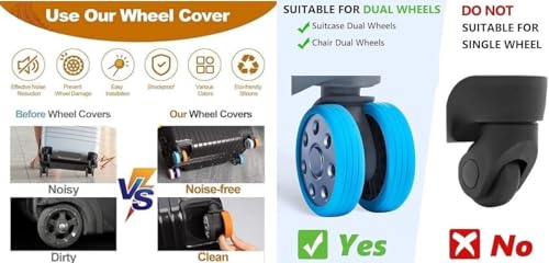 Image of Luggage Wheel Silicone Protector Cover 8PCS Wheel Cover Silicone Shock Absorption Wheel Cover for Trolley Bag Suitcase Wheel Cover Silicone for Most 8 Spinner Wheel Bag /Chair (Multicolor)