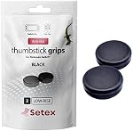 Setex Gecko Grip, Low Rise Thumbstick Grips for Switch Joy-Con Controller, & Switch OLED & Switch Lite | Anti-Slip Microstructured Analog Stick Thumb Grips, Black, Covers Only