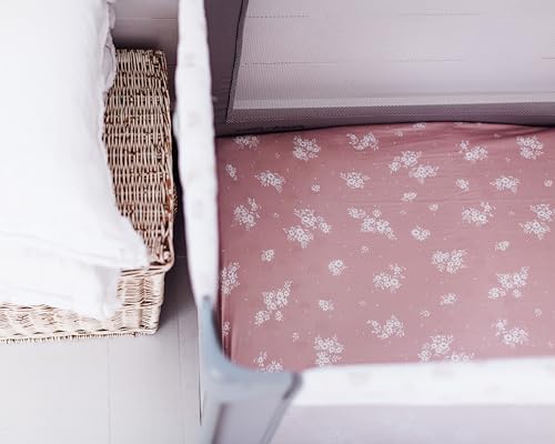 Image of 2-Set Pack N Play Sheets for Standard Pack and Plays and Mini Crib Sheet (Antique Rose) - Sheets Fitted Ultra-Soft Cotton Blend, Beautiful Antique Rose Pattern, Safe and Snug for Baby
