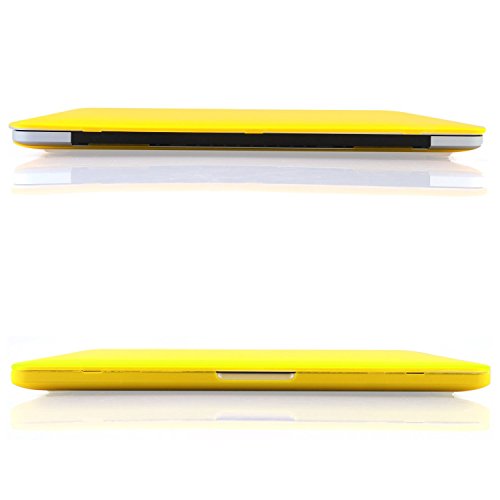 Image of Heartly Premium MacBook Flip Thin Hard Shell Rugged Armor Hybrid Bumper Back Case Cover for MacBook Pro 15 inch inch - Sweet Yellow