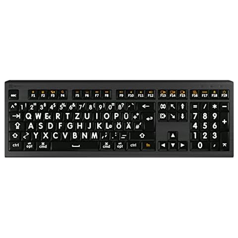 LogicKeyboard XL Print Astra 2 White on Black DE (Mac) Cover