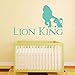 Simba, Mufasa Silhouette Wall Decor | Lion King Vinyl Design | Home Decor Vinyl Stickers | Father and Son Themed Decoration for Nursery, Bedroom | Black, White, Blue, Other Colors | Small, Large Sizes